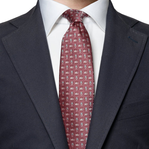 Burgundy Tie Flower Emblem - Eton Shirts