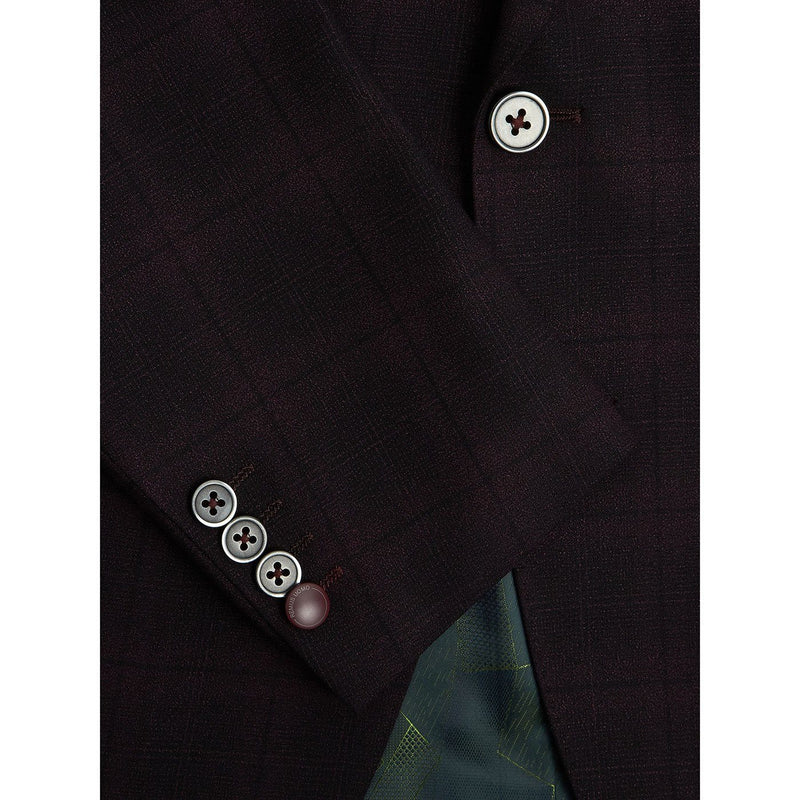 Burgundy X-Slim Fit Check Suit - Remus Uomo