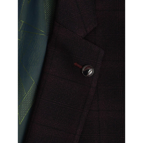 Burgundy X-Slim Fit Check Suit - Remus Uomo