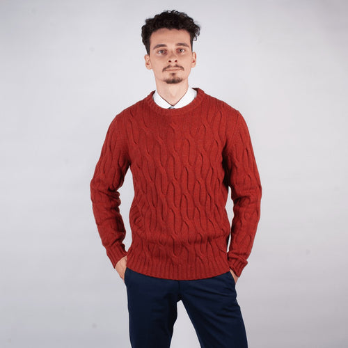 Burnt Orange Chunky Sweater - John Victor