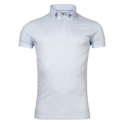 Button Down Polo Shirt Sky Blue - Thomas Maine