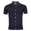 Cardigan Short Sleeve Polo Shirt Navy - Thomas Maine