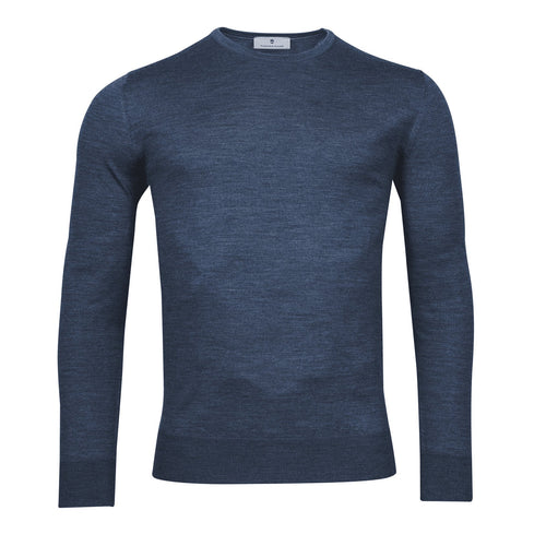 Cashmere Crew Neck Pullover Blue - Thomas Maine