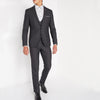 Charcoal Mini Check Suit Jacket - Remus Uomo