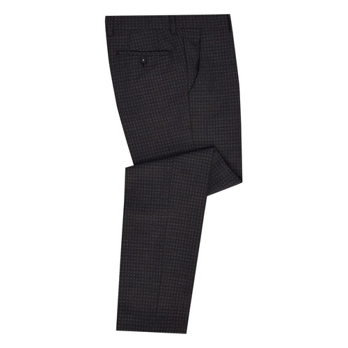 Charcoal Mini Check Trousers - Remus Uomo