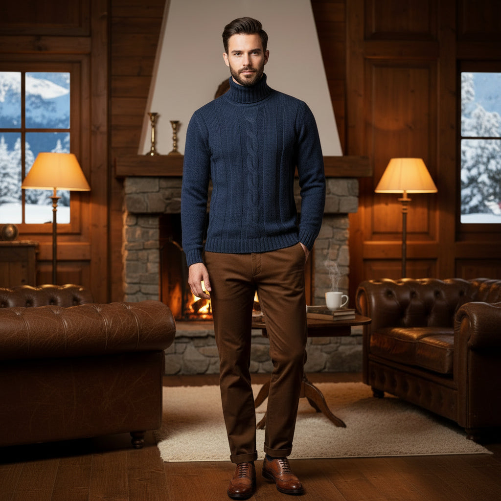 Chunky Roll Neck Sweater - John Victor