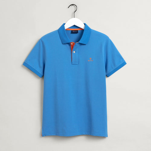 Contrast Color Piqué Polo Shirt Day Blue - Gant