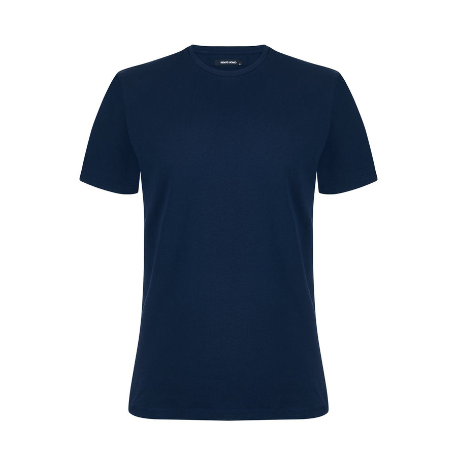 Crew Neck T-Shirt, Navy - Remus Uomo