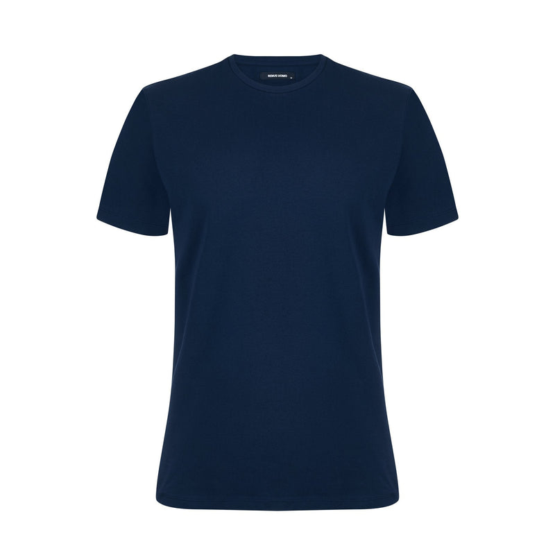 Crew Neck T-Shirt, Navy - Remus Uomo