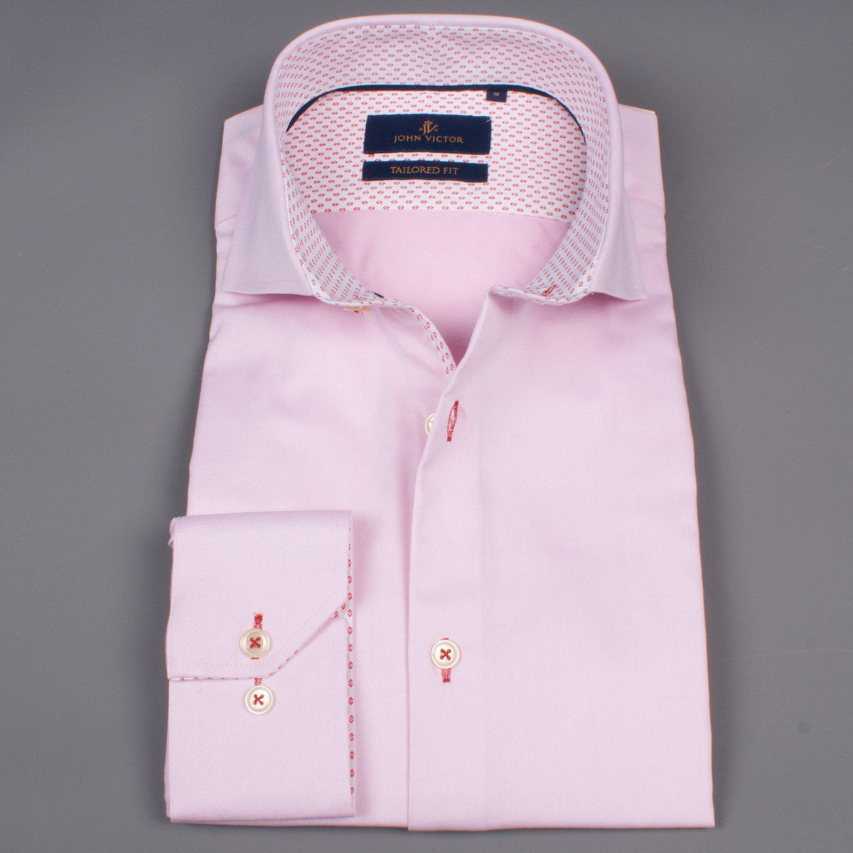 Cutaway Collar Pink Shirt Leonard Silver - Main Image