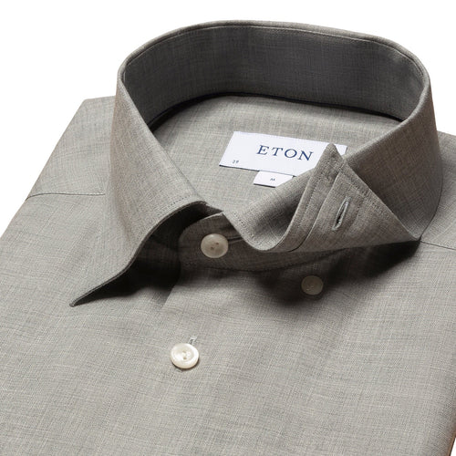 Dark Green Flannel Shirt - Eton Shirts