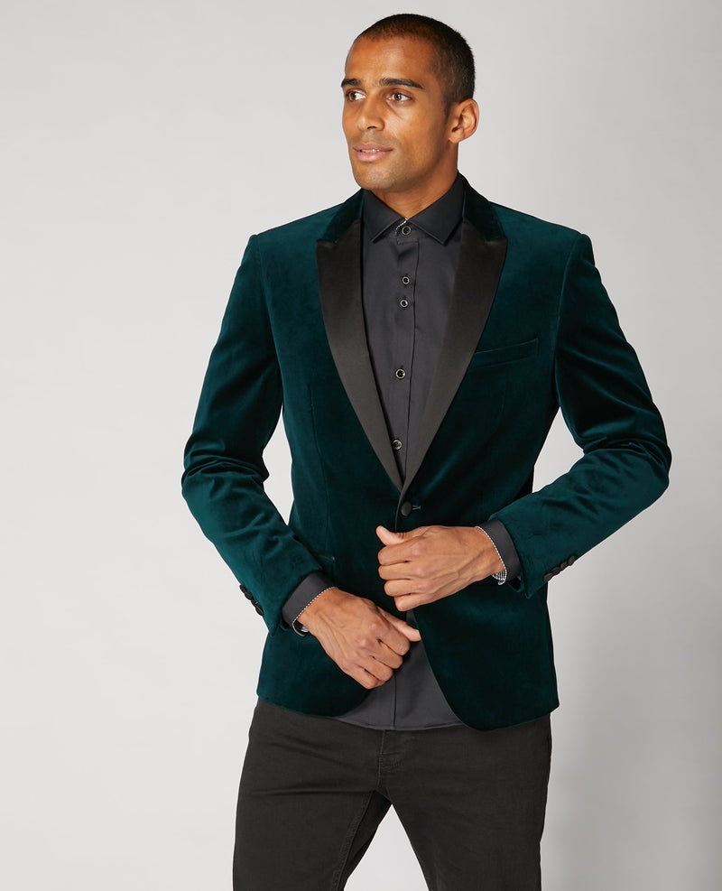 Dark Green Monti Velvet Jacket - Remus Uomo