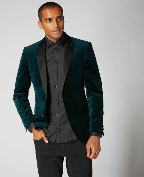 Dark Green Monti Velvet Jacket - Remus Uomo