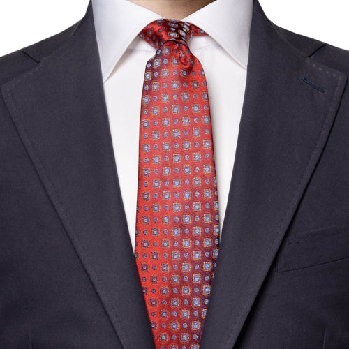 Dark Red Patterned Silk Tie - Eton Shirts