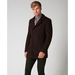 Dark Red Wool Rich Overcoat - Remus Uomo