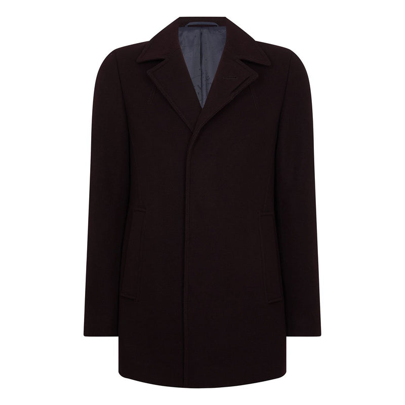 Dark Red Wool Rich Overcoat - Remus Uomo