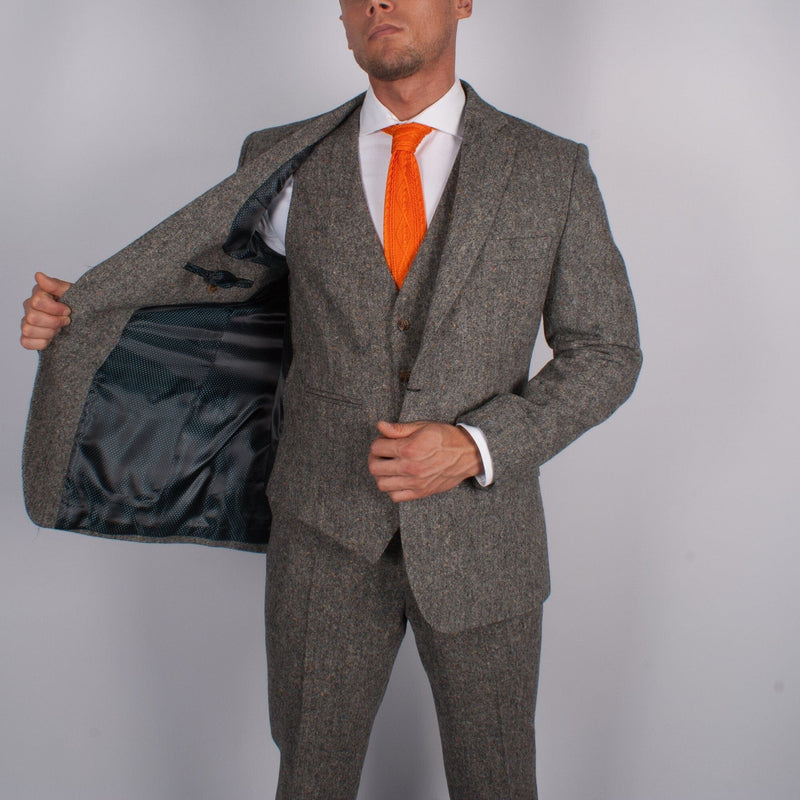 Donegal Grey Tweed Jacket - Torre