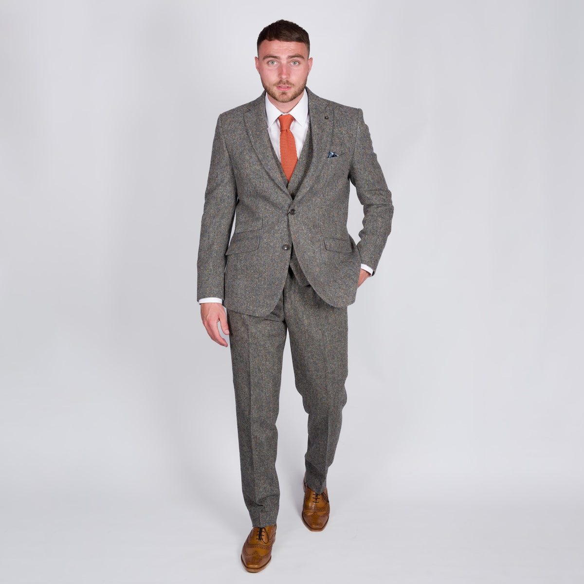 Donegal Grey Tweed Suit - Torre
