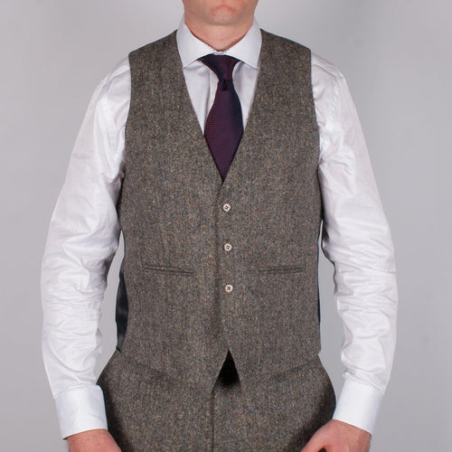 Donegal Tweed Grey Waistcoat - Torre