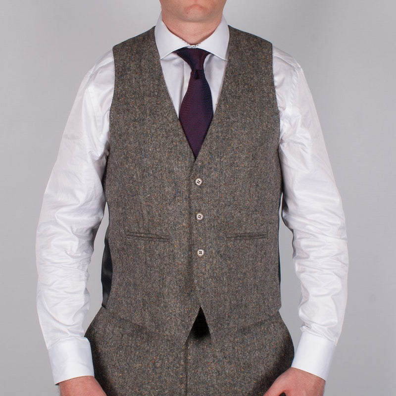 Donegal Tweed Grey Waistcoat - Torre