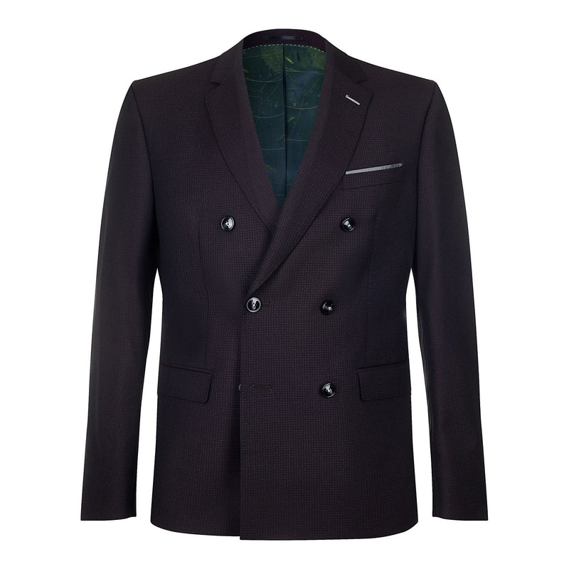 Double Breasted Aubergine Suit - Remus Uomo