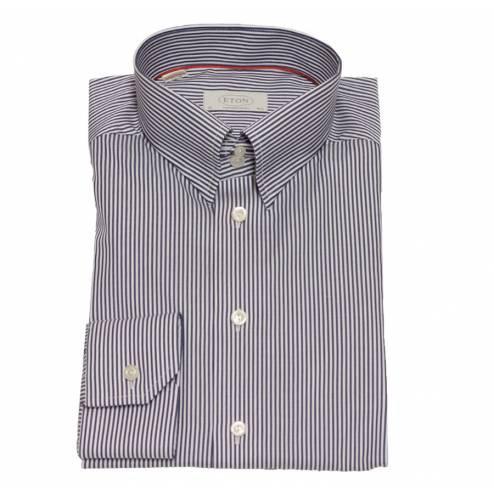 Eton Shirt Contemporary Fit Navy Bengal Stripe - Eton Shirts