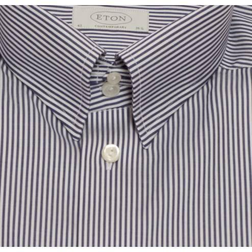 Eton Shirt Contemporary Fit Navy Bengal Stripe - Eton Shirts