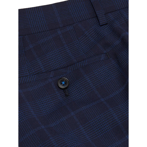 Extra Slim Fit Blue Check Waistcoat - Remus Uomo