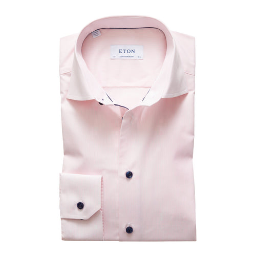 Fine Striped Poplin Shirt - Pink - Eton Shirts