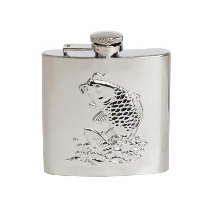 Fish Design Hip Flask - Leonard Silver