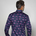 Flamingo Print Shirt Navy - Claudio Lugli