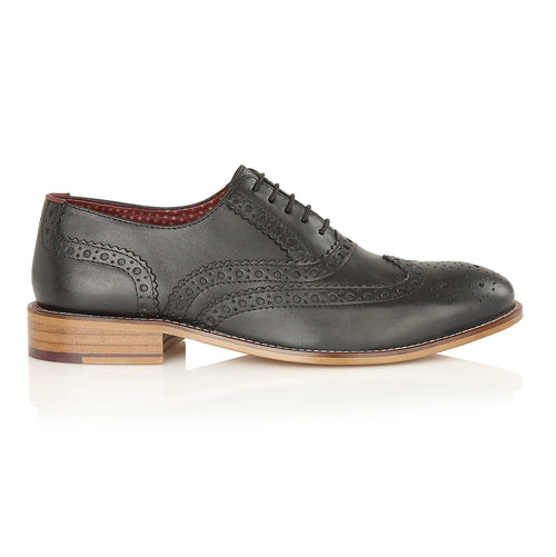 Gatsby Leather Brogue Black - London Brogues