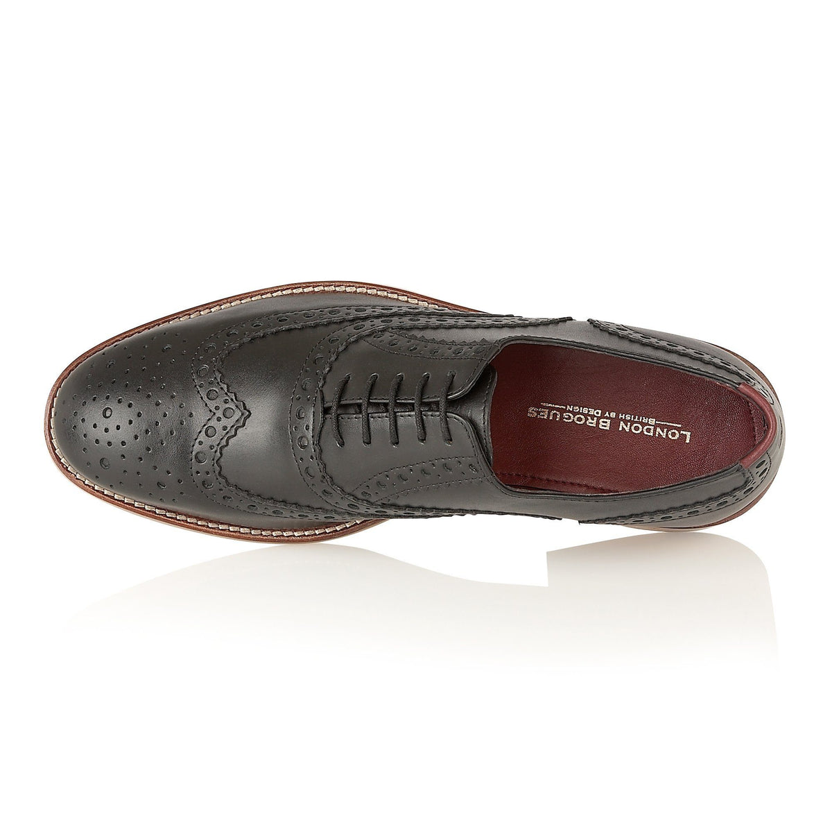 Gatsby Leather Brogue Black Leonard Silver - Main Image