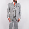 Gingham Check Suit in Grey - Leonard Silver