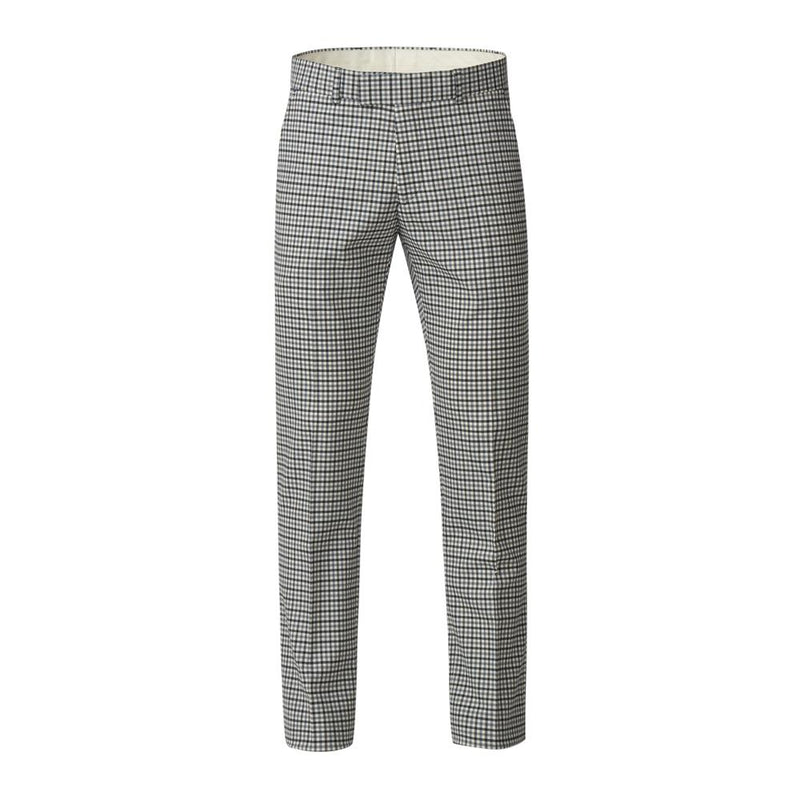 Gingham Check Suit in Grey - Leonard Silver