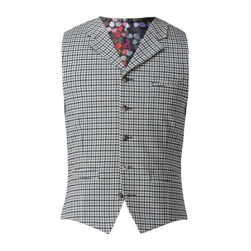 Gingham Check Suit in Grey - Leonard Silver