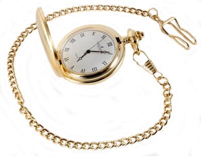 Gold Brushed Quartz Pocket Watch - Leonard Silver