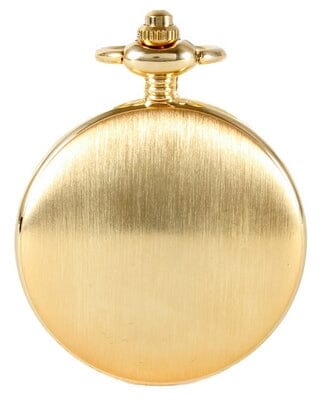 Gold Brushed Quartz Pocket Watch - Leonard Silver