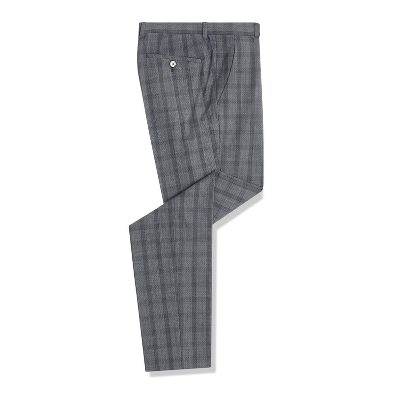 Grey Check Trousers - Remus Uomo