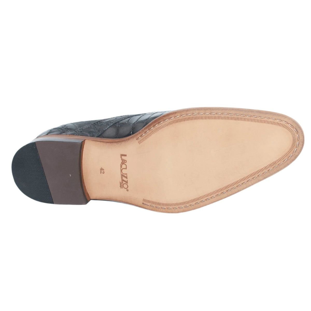 Grey Crocodile Skin Effect Derby - Lacuzzo