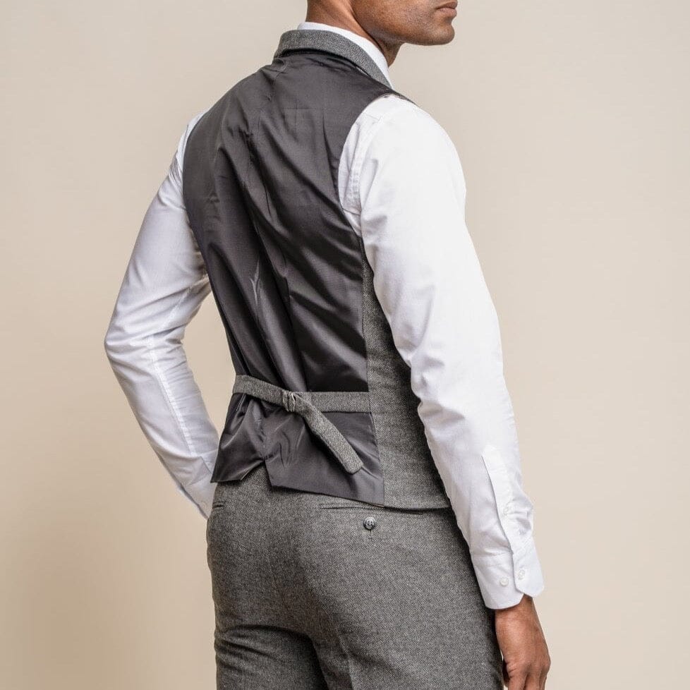 Grey Herringbone Suit - Leonard Silver