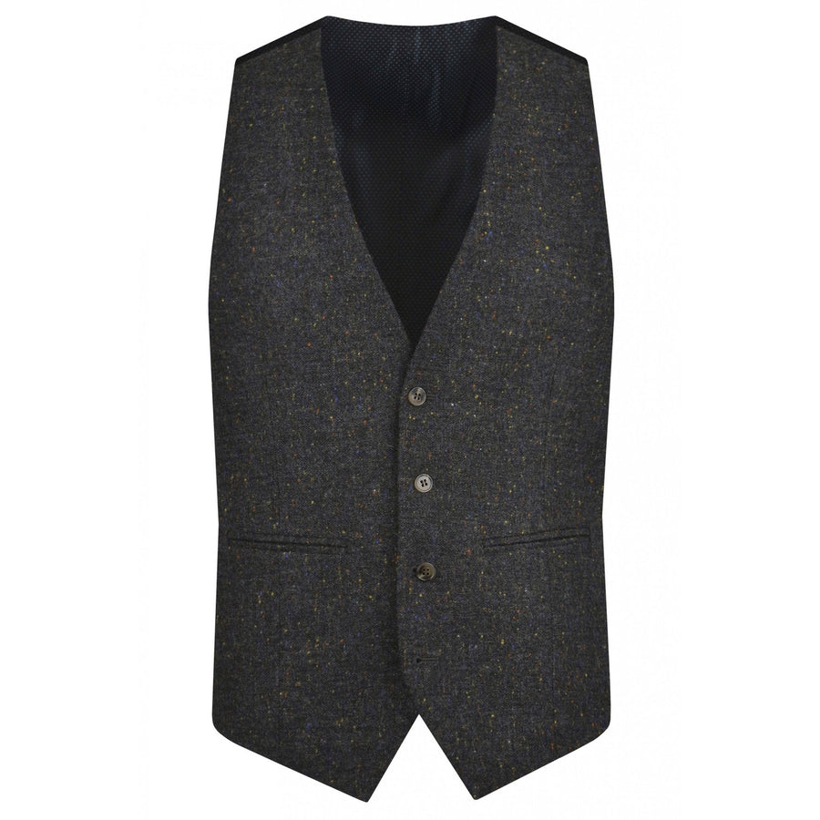 Grey Multi Fleck Tweed Waistcoat - Torre