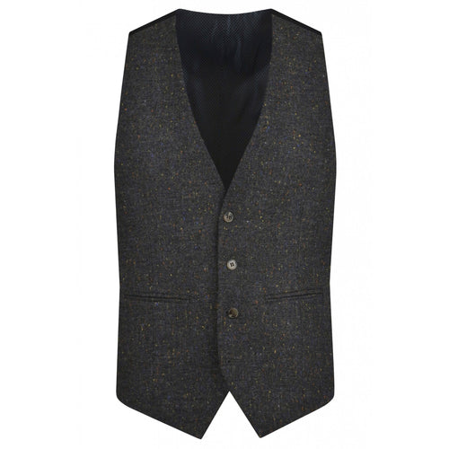 Grey Multi Fleck Tweed Waistcoat - Torre