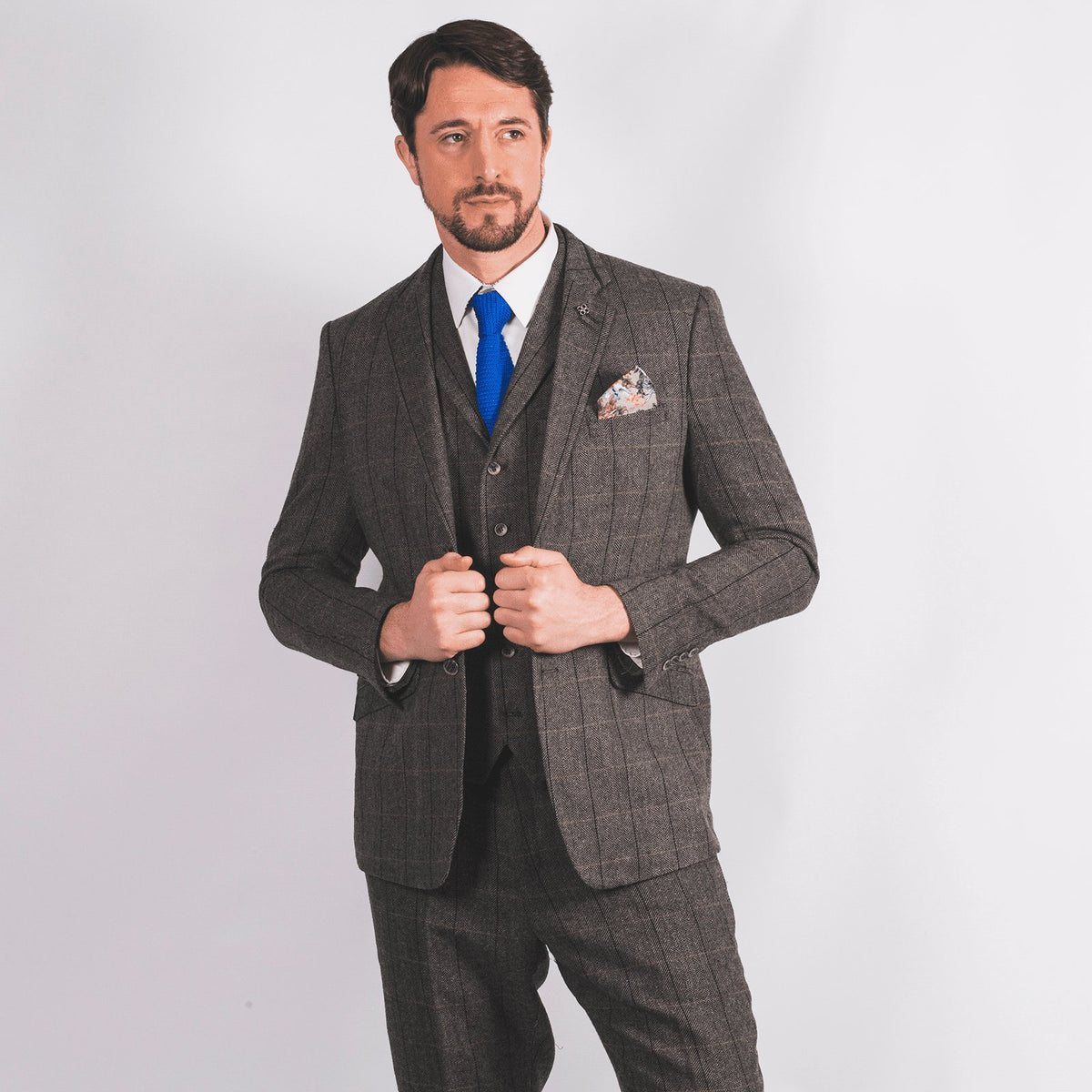 Grey Tweed Piece Suit Leonard Silver1