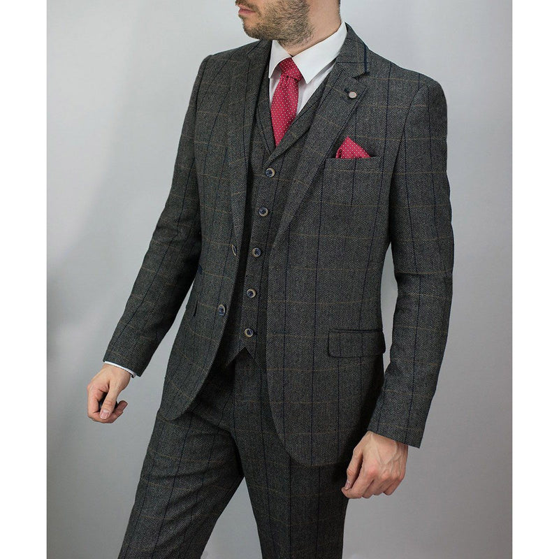 Tweed 3 Piece Suit Grey | Leonard Silver