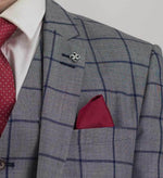 Grey Windowpane Check Waistcoat - Sale