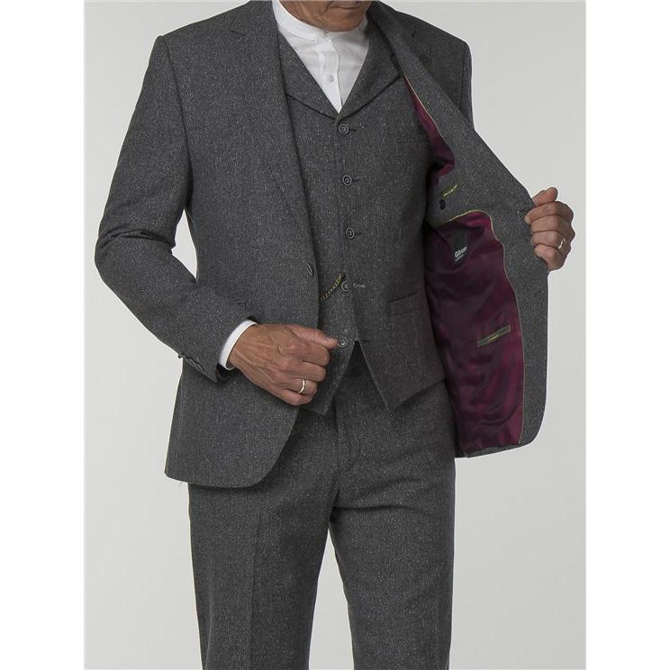 Grey Wool Silk Jacket Leonard Silver - Main Image