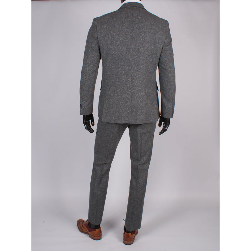 Grey Wool Silk Jacket - Gibson London