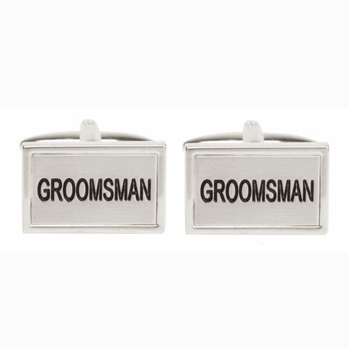 Groomsman Wedding Cuff Links - Leonard Silver