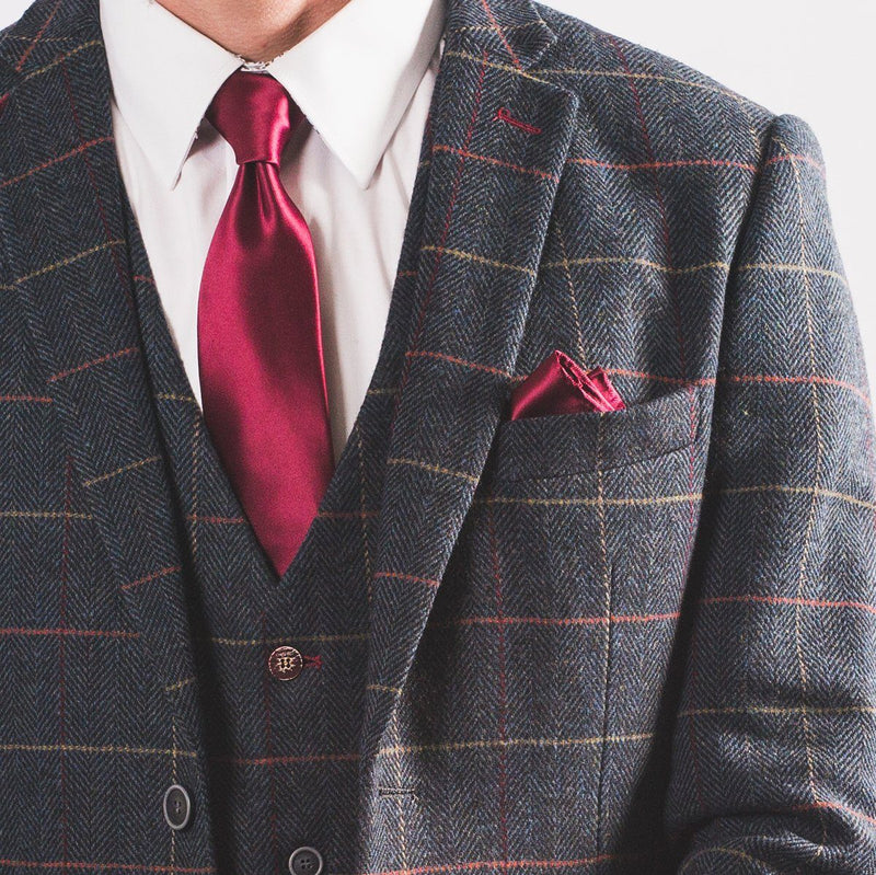 Harold Blue Tweed Suit - Leonard Silver